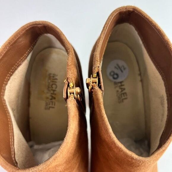 Michael Kors Ankle Boots Womens 8.5 Haven Brown Suede High Heels Almond Toe - Picture 8 of 11